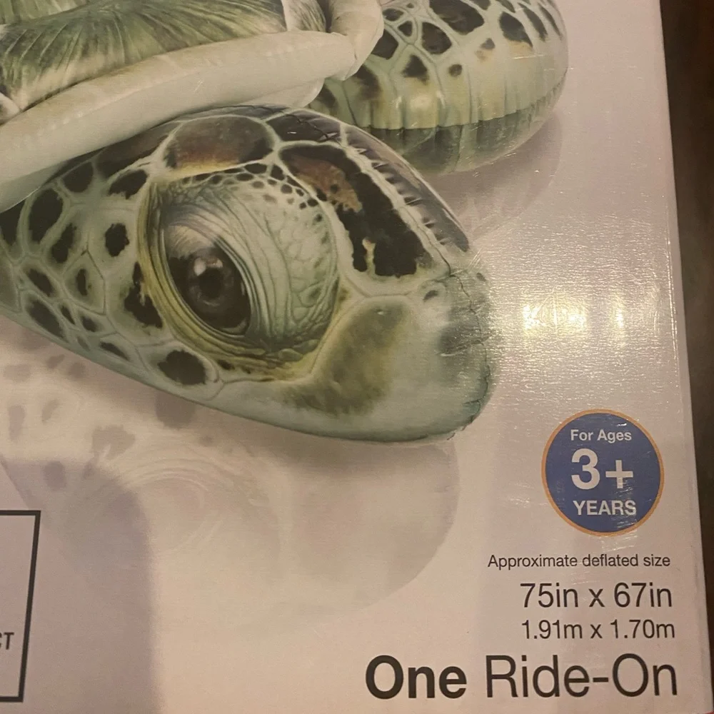 NIB Intex 6' Sea Turtle 🐢 Ride-On Inflatable Pool Float - Floral Print - Picture 3 of 7
